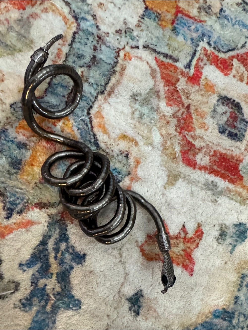 Articulated Double Snake Serpent Coil Bracelet Arm Cuff Gothic Egyptian